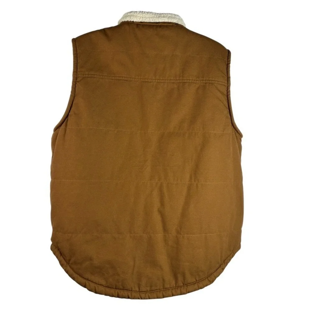 LEE Workwear Sherpa Lined Vest Full Zip Durable Canvas Men's‎ Sz XL Tobacco NWOT